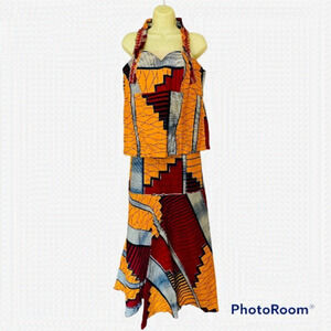 Ankara print Skirt and Blouse Set. size large